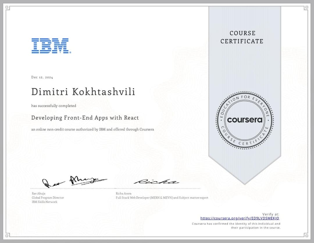 IBMReact certificate icon